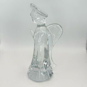 Vintage 60s
FM Ronneby Sweden Handmade Art Glass Praying Angel Halo FIGURINE MCM